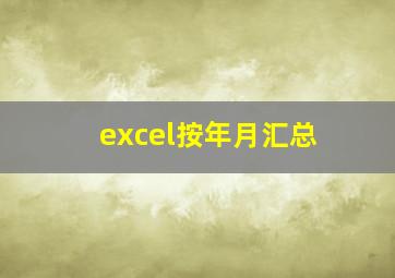 excel按年月汇总