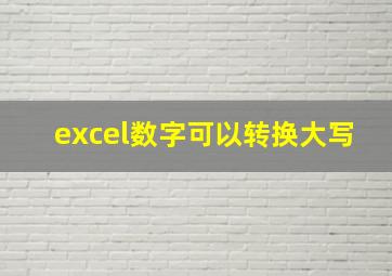 excel数字可以转换大写