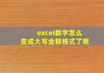 excel数字怎么变成大写金额格式了呢