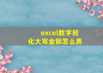 excel数字转化大写金额怎么弄