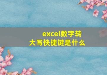 excel数字转大写快捷键是什么