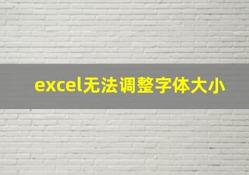 excel无法调整字体大小