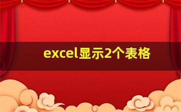 excel显示2个表格