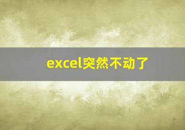 excel突然不动了