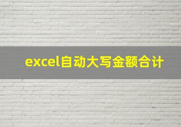 excel自动大写金额合计