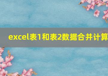 excel表1和表2数据合并计算