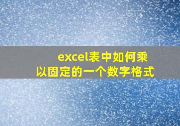 excel表中如何乘以固定的一个数字格式