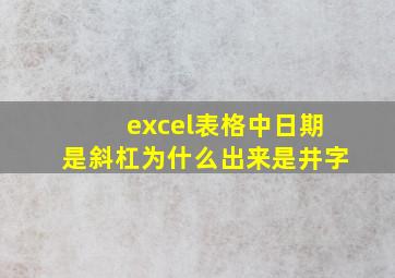 excel表格中日期是斜杠为什么出来是井字