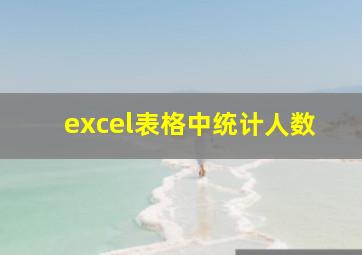 excel表格中统计人数