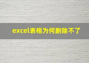 excel表格为何删除不了