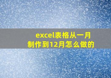 excel表格从一月制作到12月怎么做的