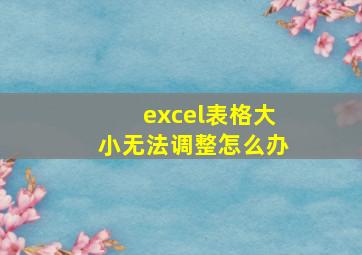 excel表格大小无法调整怎么办