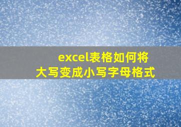 excel表格如何将大写变成小写字母格式