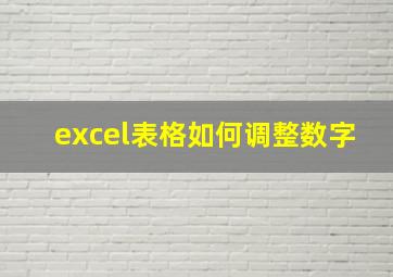 excel表格如何调整数字