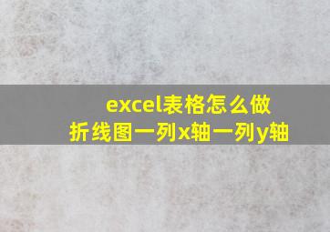 excel表格怎么做折线图一列x轴一列y轴