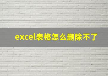 excel表格怎么删除不了