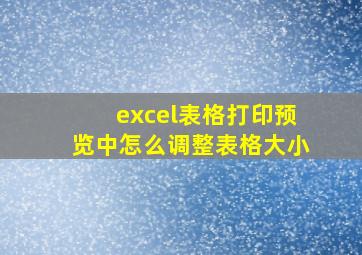 excel表格打印预览中怎么调整表格大小