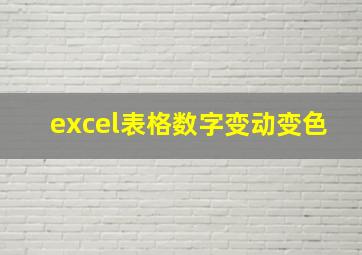 excel表格数字变动变色