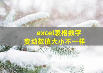 excel表格数字变动数值大小不一样