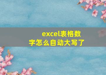 excel表格数字怎么自动大写了