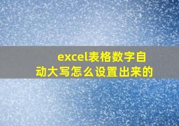 excel表格数字自动大写怎么设置出来的