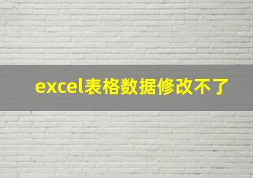 excel表格数据修改不了