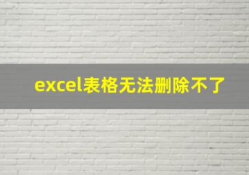 excel表格无法删除不了