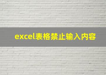 excel表格禁止输入内容