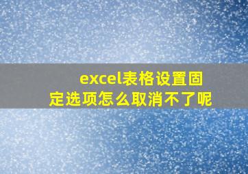 excel表格设置固定选项怎么取消不了呢