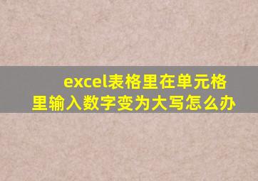 excel表格里在单元格里输入数字变为大写怎么办