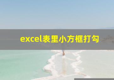 excel表里小方框打勾