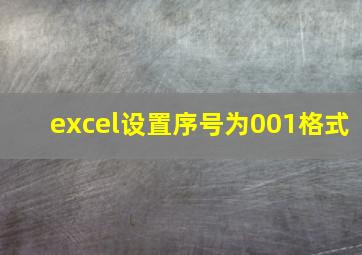 excel设置序号为001格式