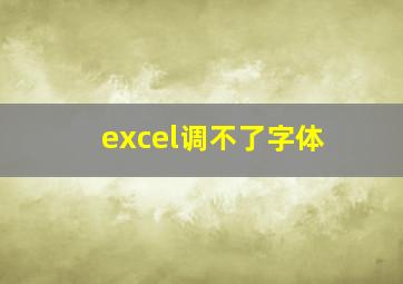 excel调不了字体