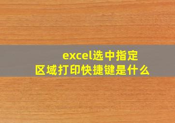 excel选中指定区域打印快捷键是什么