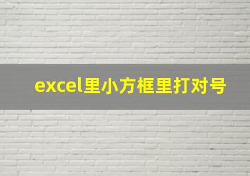 excel里小方框里打对号