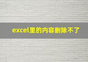 excel里的内容删除不了