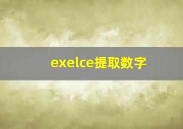 exelce提取数字