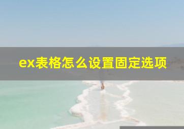 ex表格怎么设置固定选项