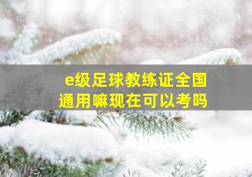 e级足球教练证全国通用嘛现在可以考吗