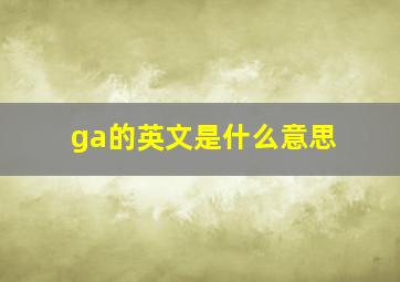 ga的英文是什么意思