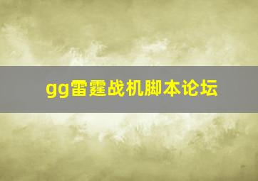 gg雷霆战机脚本论坛