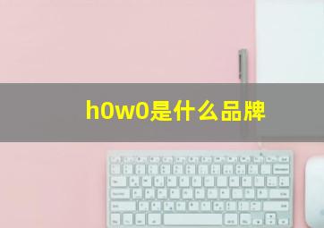 h0w0是什么品牌