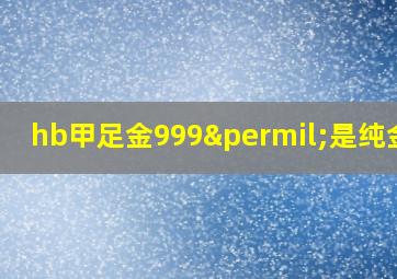 hb甲足金999‰是纯金吗