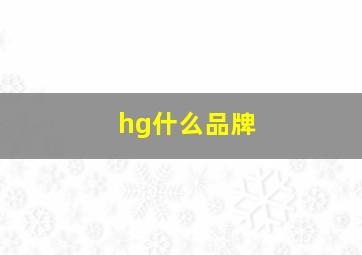 hg什么品牌