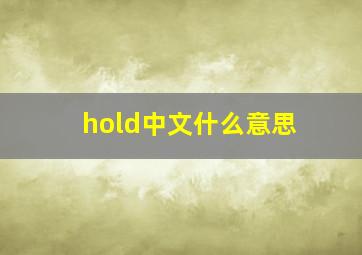 hold中文什么意思