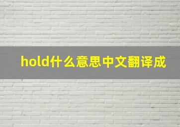 hold什么意思中文翻译成