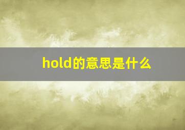 hold的意思是什么