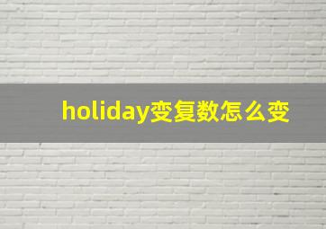 holiday变复数怎么变