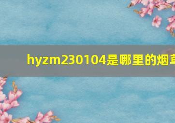 hyzm230104是哪里的烟草