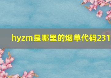 hyzm是哪里的烟草代码2317